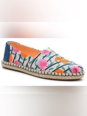 Toms Alpargata Espadrille Slip On Shoes Womens Sz 8 Squeeze The Day Fruit Print